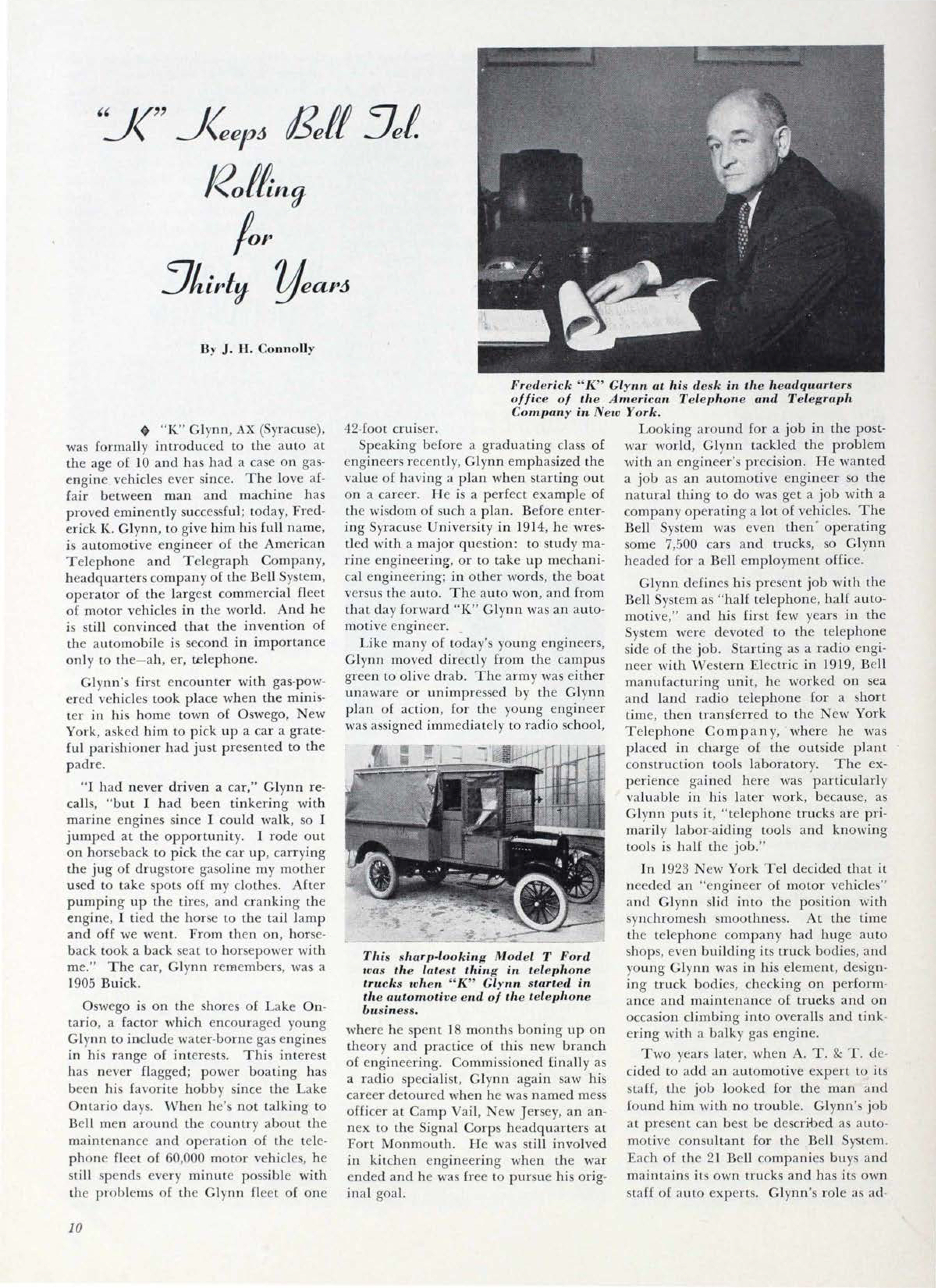 K Keeps Bell Tel. Rolling for Thirty Years